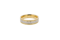 14KT Gold Ring Unisex Solid Flat Two Tone Greek White Gold Center with Designer Screw Border 6mm