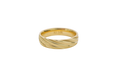 14KT Gold Ring Unisex Solid Domed Diagonal Plain Matt / Glossy Etched Twisted Stripes Band 6mm