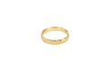 14KT Gold Ring Unisex Solid Domed Diamond Cut Pineapple Print Band with Plain Polished Border 5mm