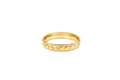 14KT Gold Ring Unisex Solid Domed Parquet Print Plain Border Band 5mm