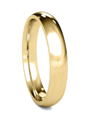 14KT Gold Ring Unisex Solid Plain Wedding Band 4mm
