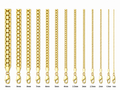 14KT Gold Chain Solid Box Franco 1.5mm