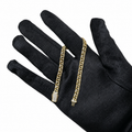 14KT Gold Bracelet Hollow Crown Chino Link with White CZ Stones and Plain Designer Style Lock 12mm