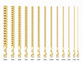 14KT Gold Chain Hollow Flat Miami Cuban with Plain Lobster Clasp 5mm