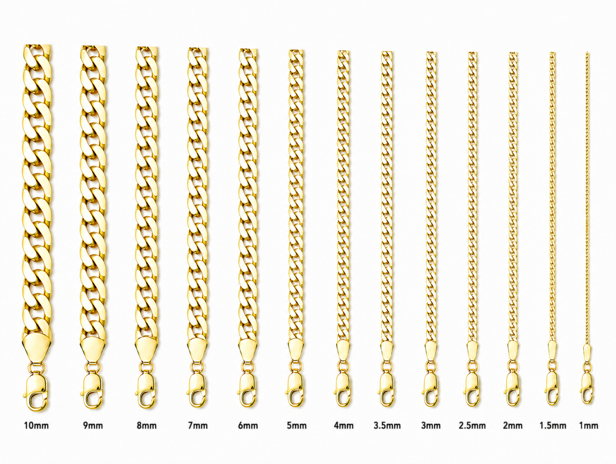14KT Gold Anklet Solid Curb 3mm