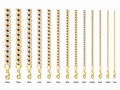 14KT Gold Chain Hollow Curb Pave 4.5mm