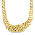 14K Gold Chain Princessa with White CZ Stones and Plain Clasp