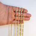 14KT Gold Chain Hollow Figaro Plain 2mm