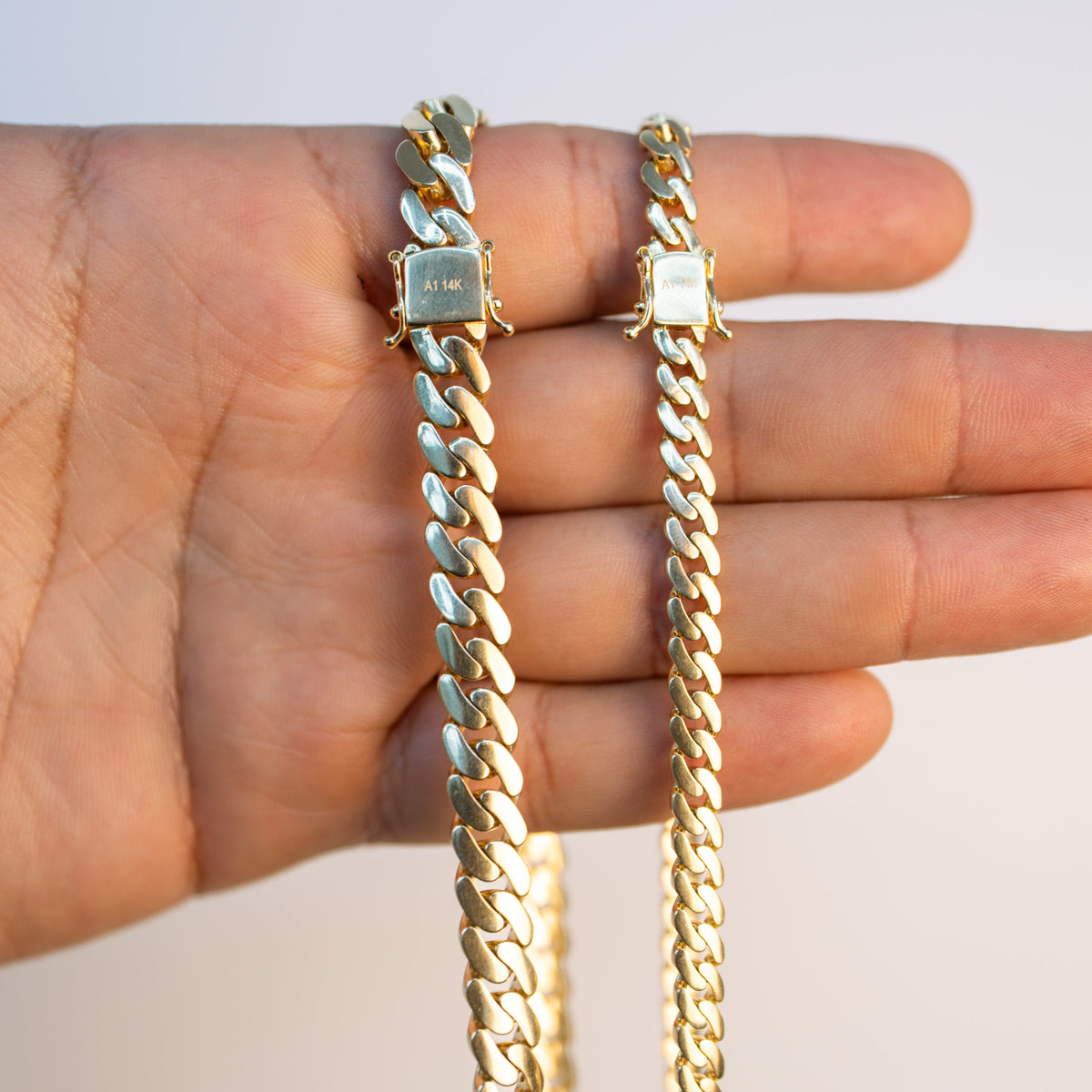 14KT Gold Chain Semi Solid Royal Miami 8mm