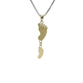 14KT Gold Charm Medium Double Vertical Feet with Plain Bell