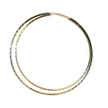14KT Gold Earrings Tri Tone Flat Diamond Cut Hoops 1.3mm