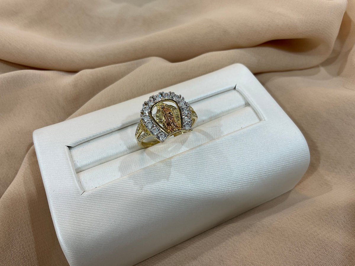 10k Gold Virgin Mary w/CZ Ring #9