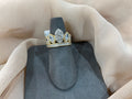 14k Gold 15 Crown w/CZ White Diamonds Ring