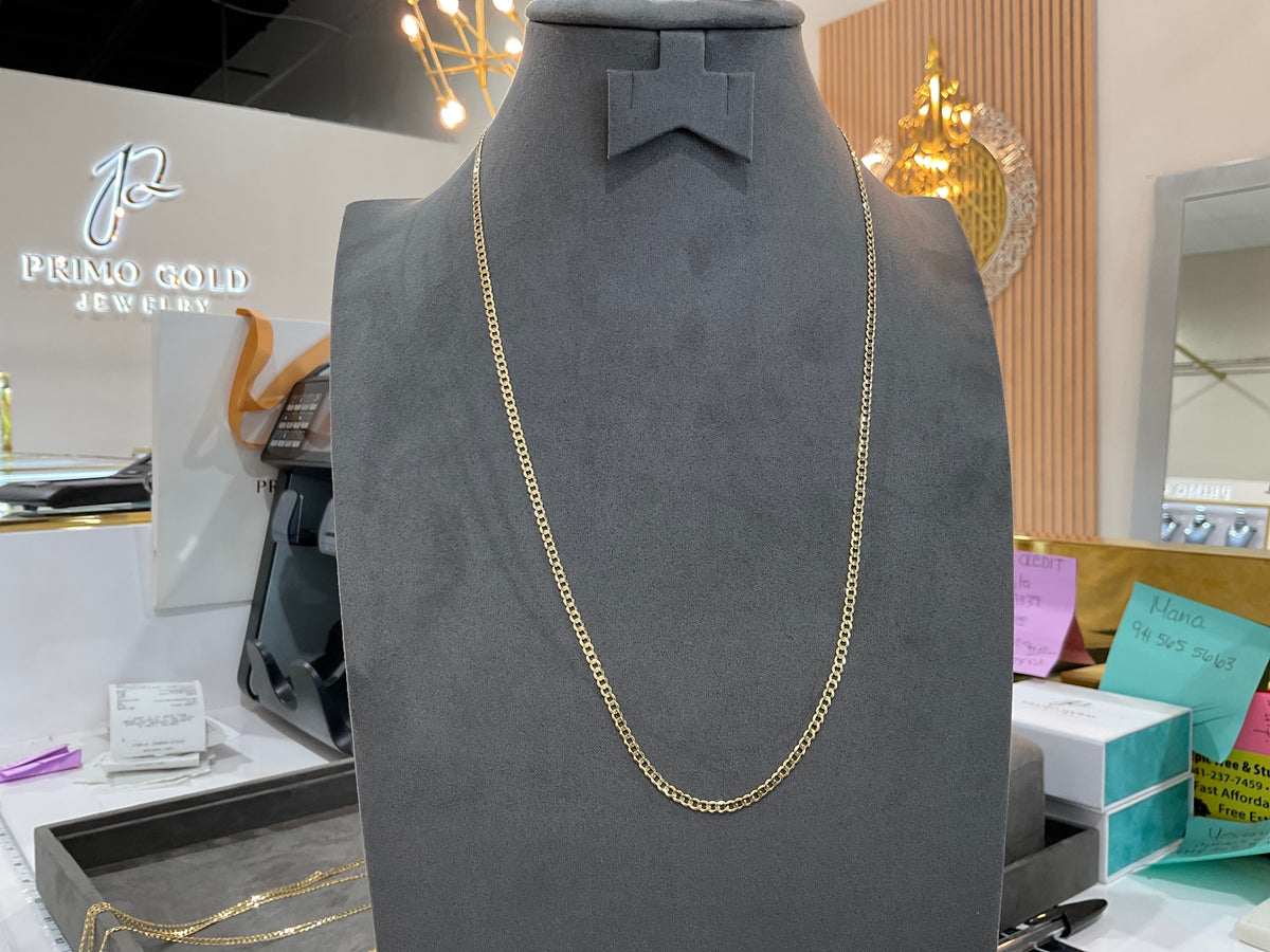 14k Gold Curb Necklace 22”