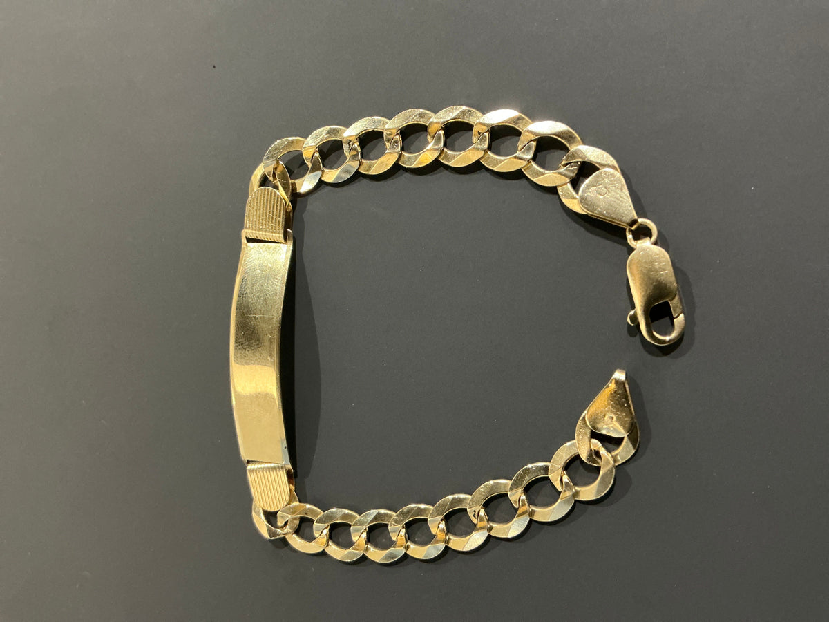 14k Curb ID 9mm Bracelet 8.5"