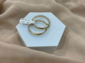 14k Gold 1” Diamond Ct Hoop Earrings