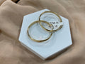 14k Gold 1in Cut Hoop Earrings