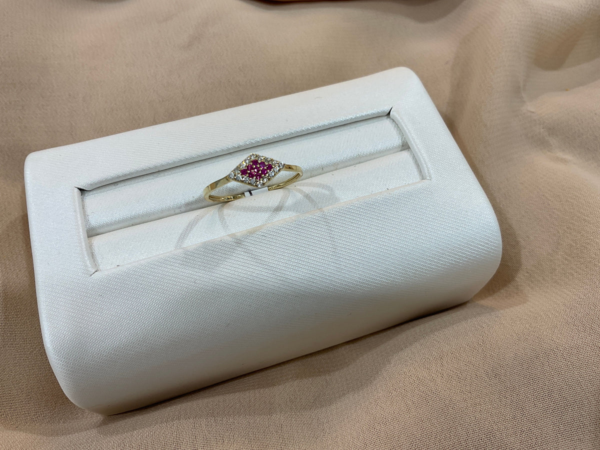 14k Gold Pink Rhombus #7