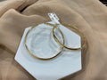 14k Gold 1.2in DiaCut Hoop Earrings