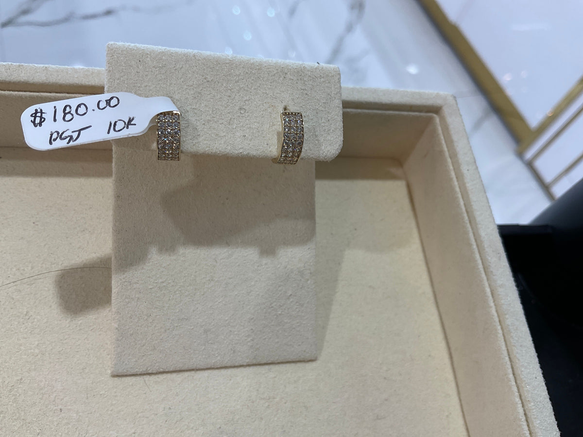 10K Gold Layered CZ Huggy Hoops