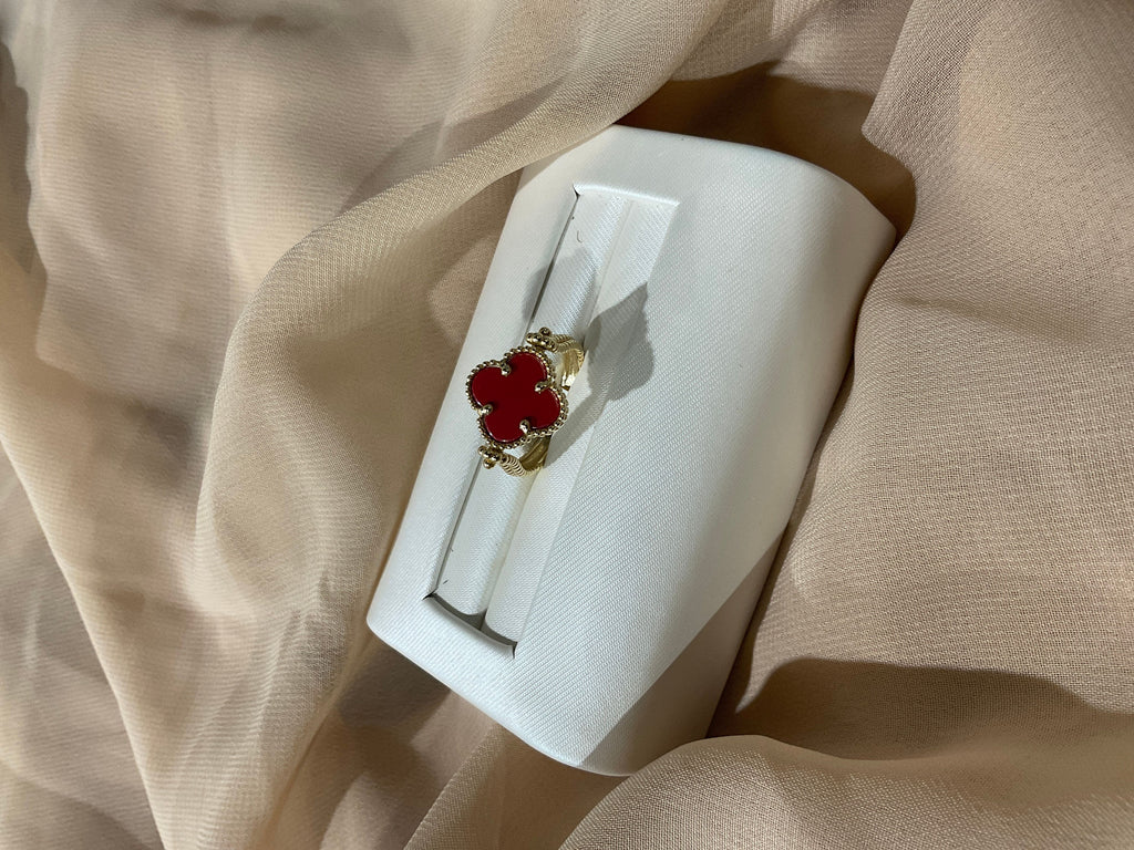 14k Gold Reversible Clover Ring
