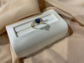 14k Gold Blue Heart w/cz Ring