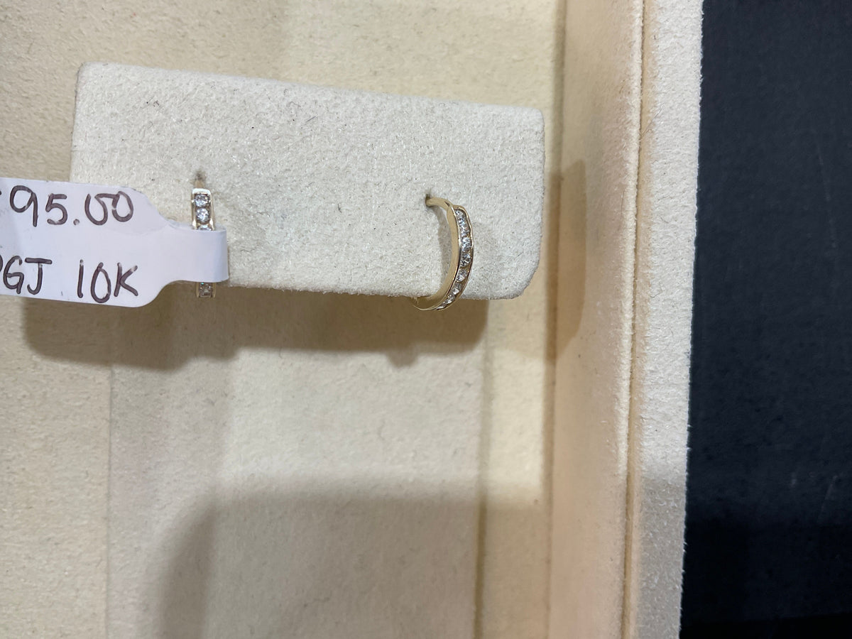 10K Gold CZ Huggy Hoops