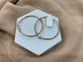 14k Gold 1.2in Dia.Cut Hoop Earrings