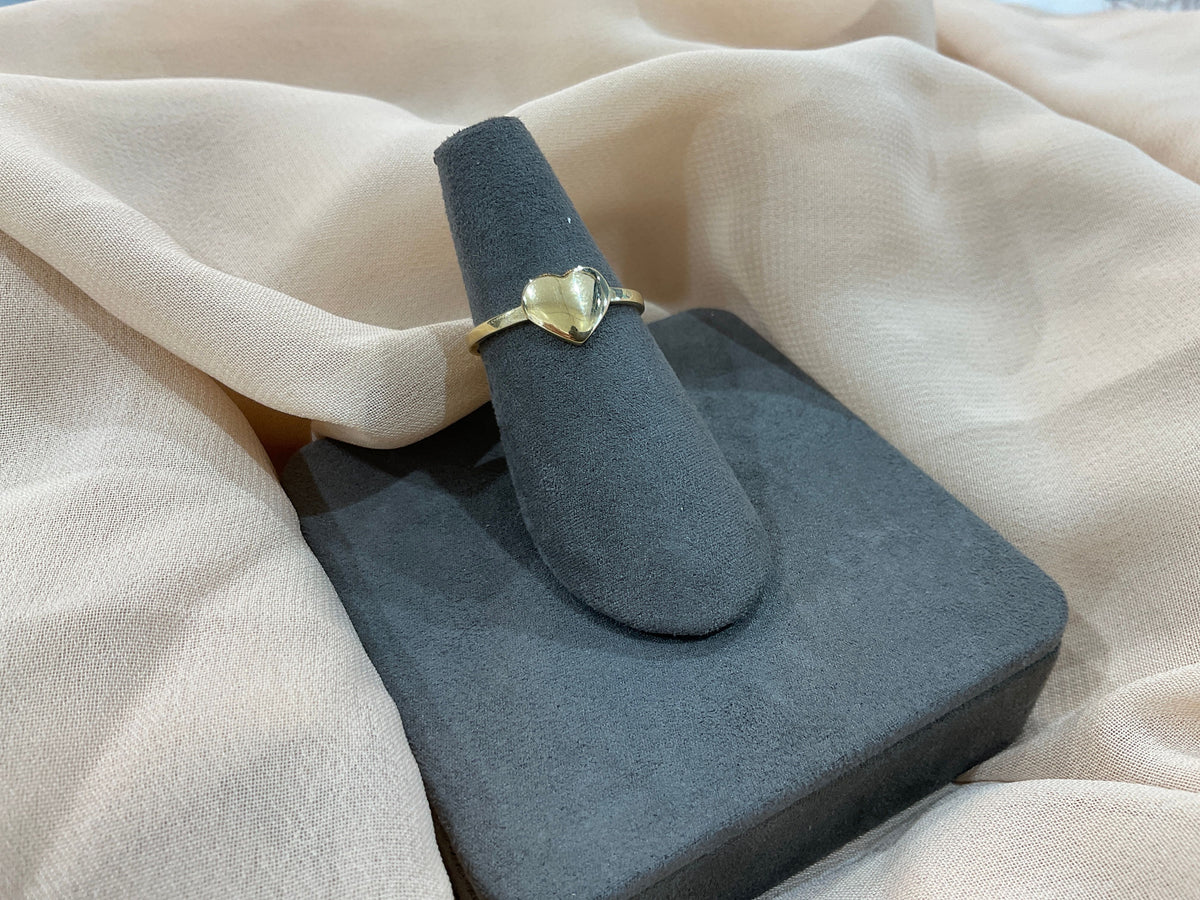 14k Gold Engraving Heart Ring