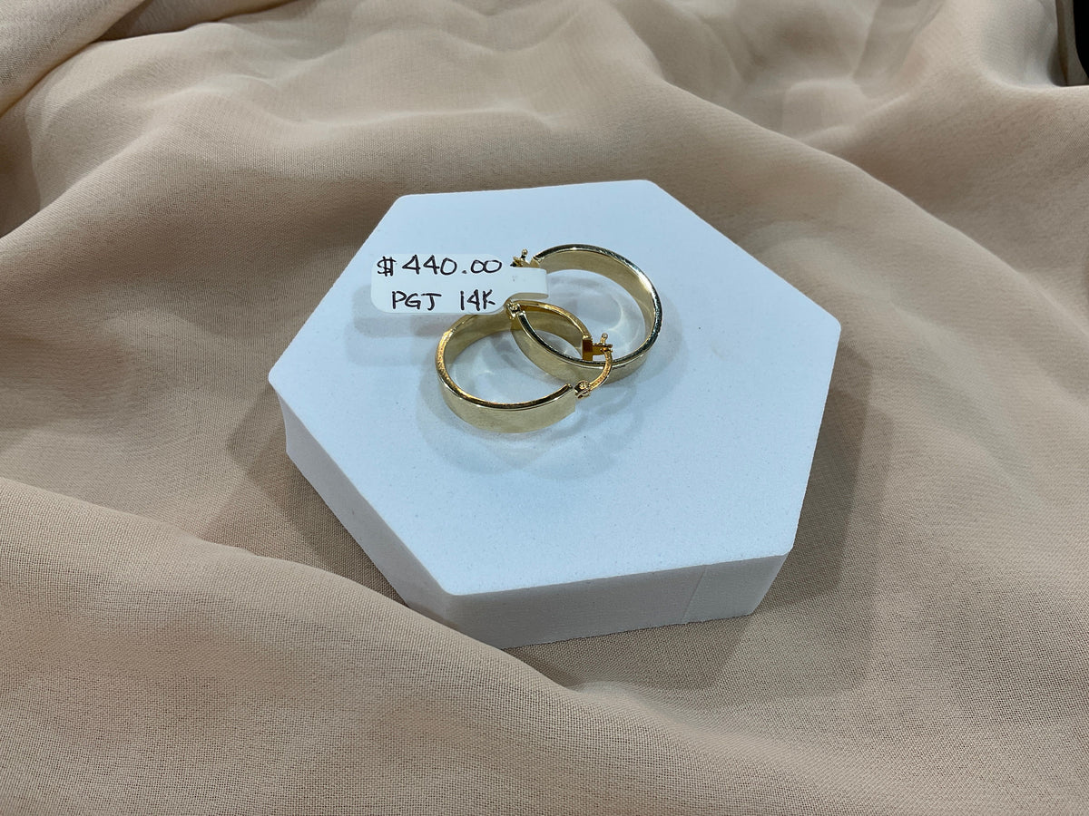 14k Gold .3in Classic Wide Hoop Earrings