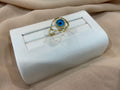 10k Gold Blue Evil Eye w/CZ Ring #7.5