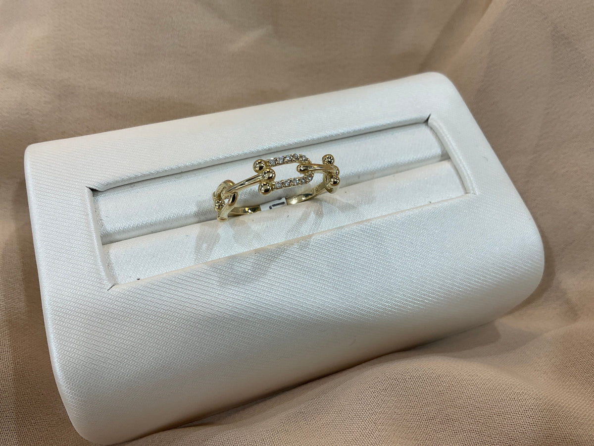 14k Gold Tiffany Inspired HardWear w/CZ #7.5