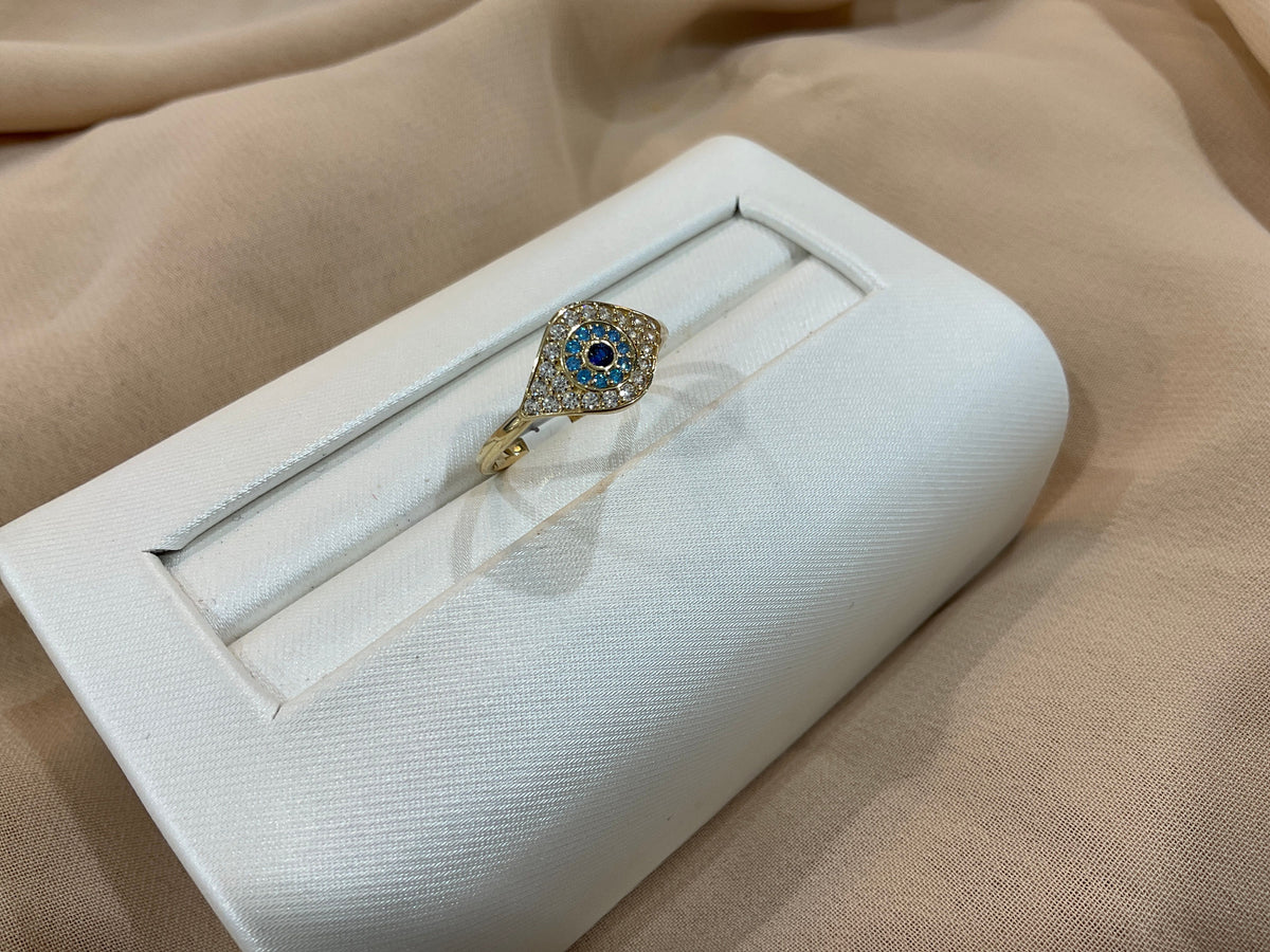14k Gold CZ Evil Eye #7