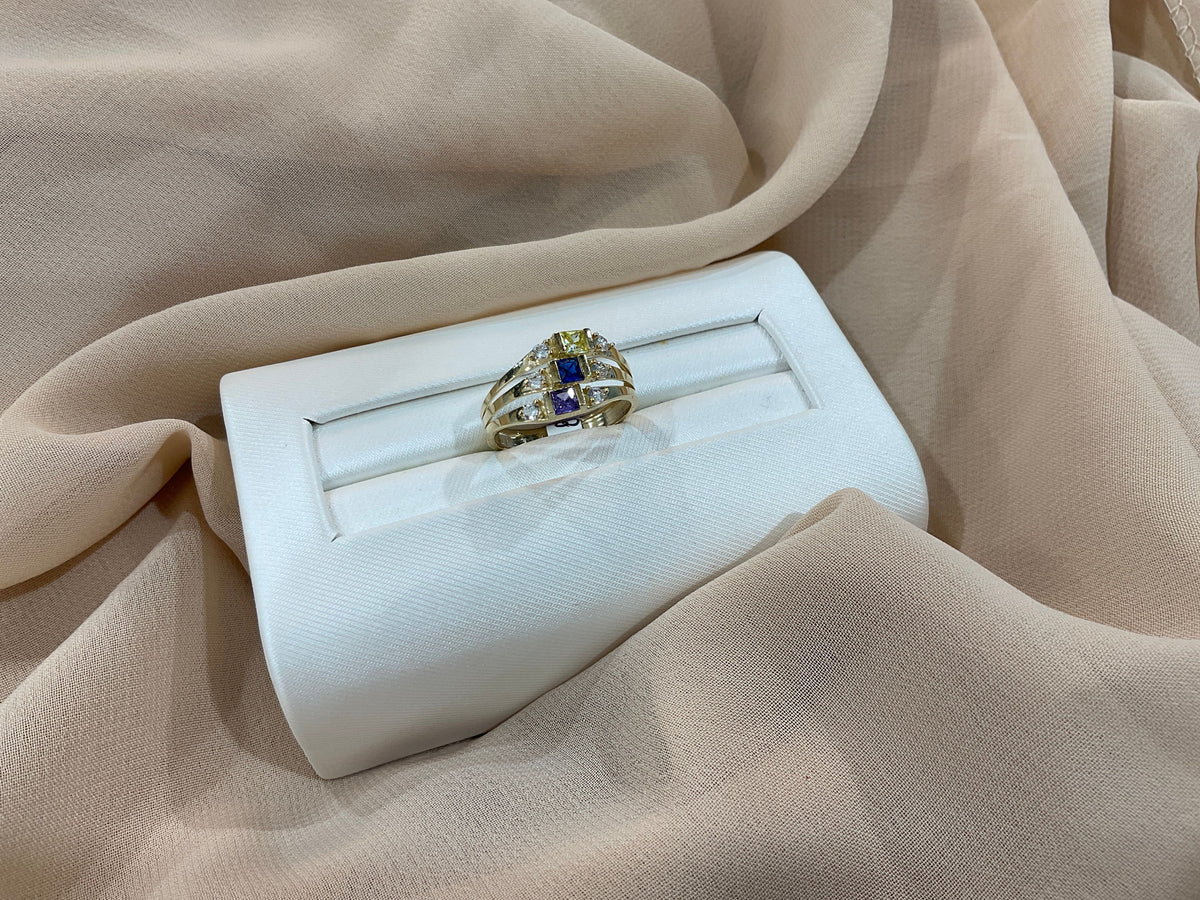 14k Gold Multicolor CZ Ring #8