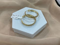 14k Gold 1” Heart Engraved Hoop Earrings