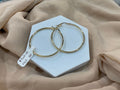 14k Gold 1.2in Dia-Cut Hoop Earrings