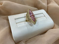 14k Gold Pink CZ Ring