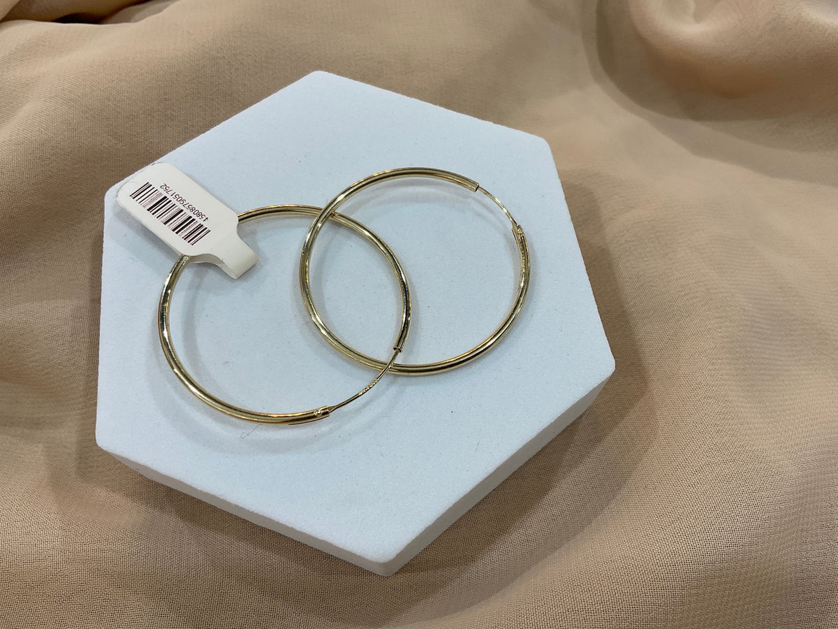 14k Gold 1in Classic Hoop Earrings