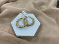 14k Gold .8in Classic Bamboo Hoop Earrings