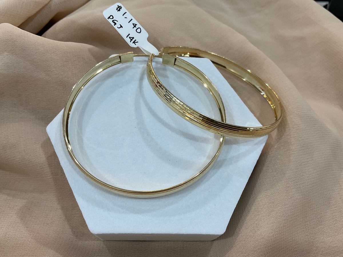 14k Gold Multi Wire Hoop Earrings