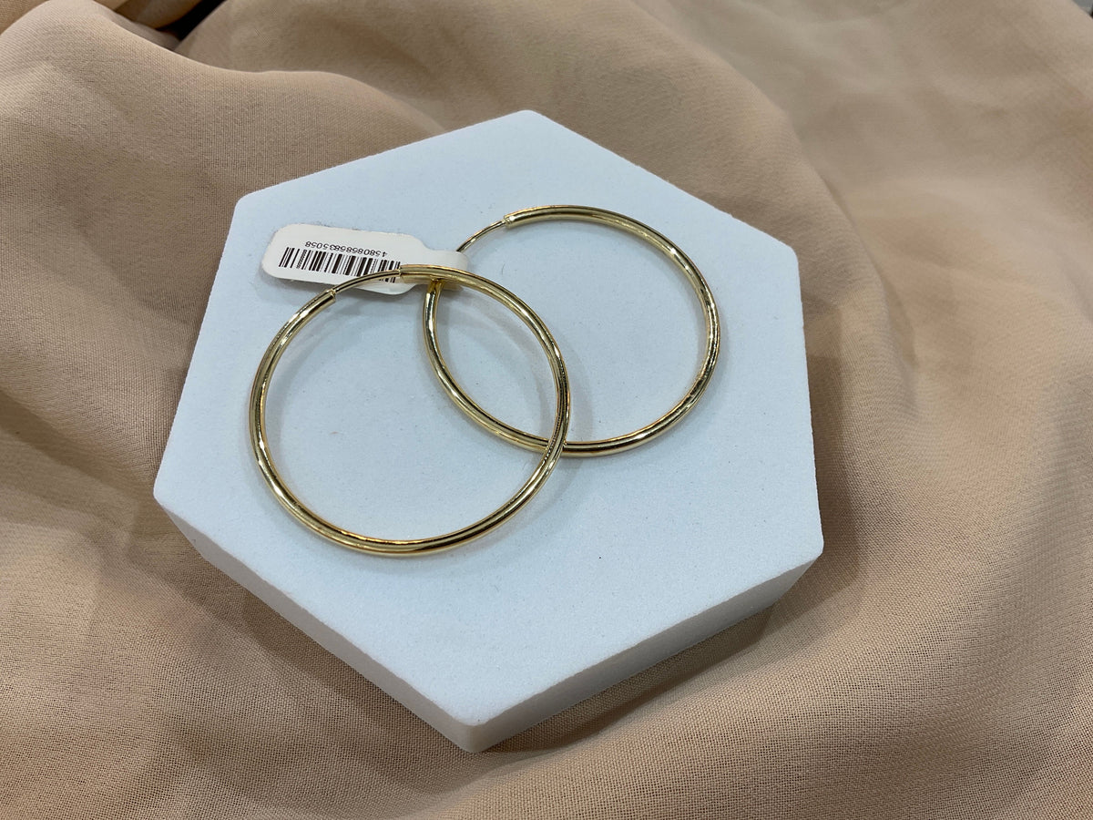 14k Gold 1in Classic Hoop Earrings