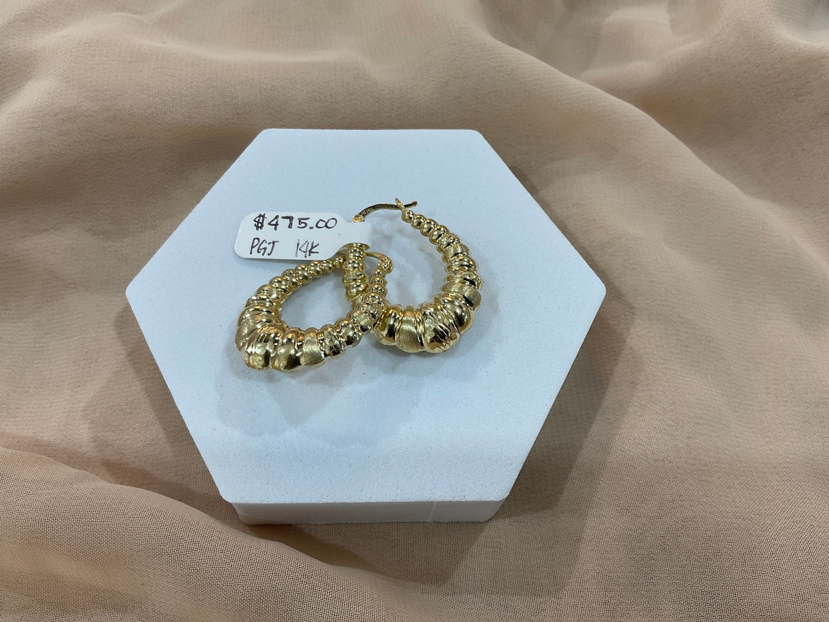 14k Gold .3in Shrimp Earrings