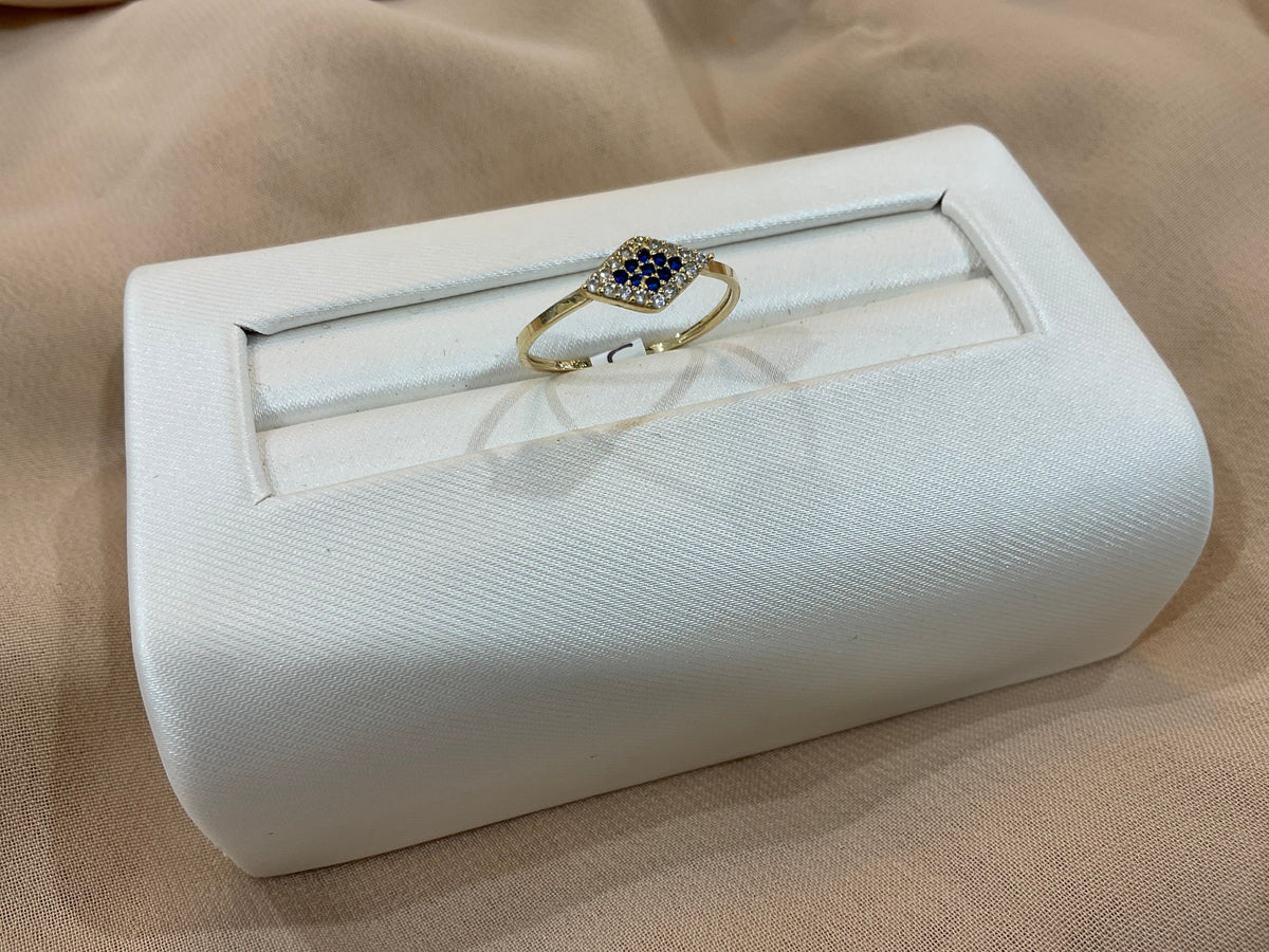 14k Gold Blue Sapphire Rhombus #7