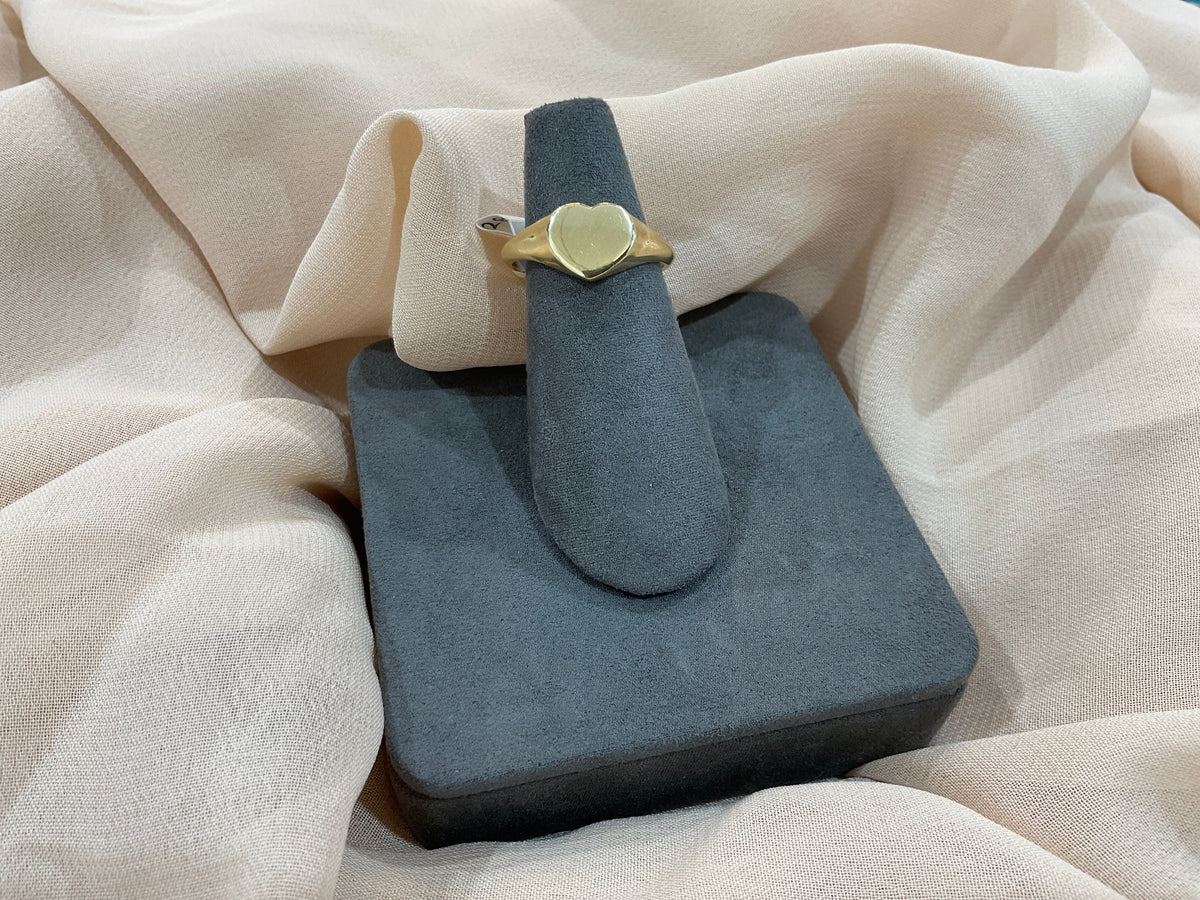 14k Gold Engravable Heart Ring