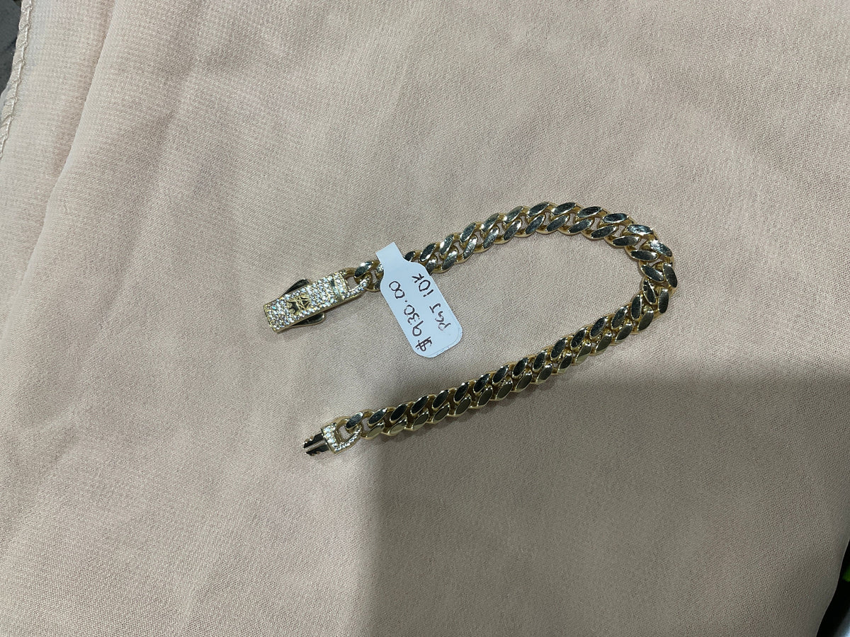 10K Monaco 6.7mm 7in Bracelet