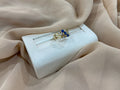 14k Gold 3 CZ Sapphire Square Ring