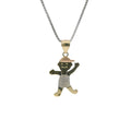 14KT Gold Charm Jumbo Tri Tone Boy with Plain Bell