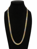 14KT Gold Chain Solid Tri Tone Curb 7mm