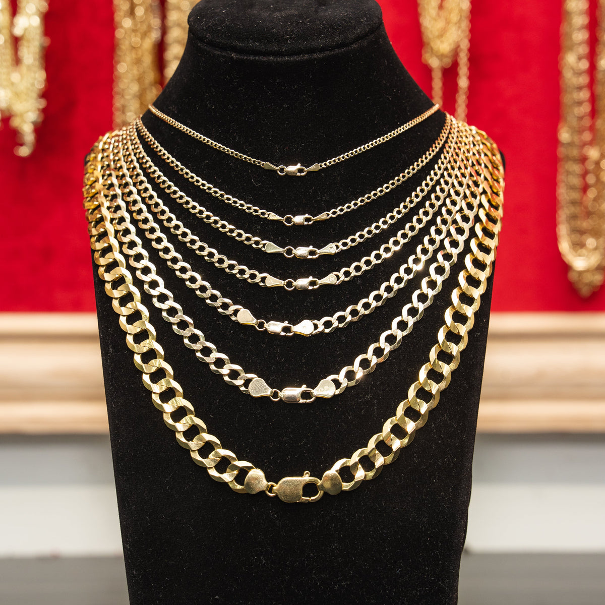 14KT Gold Chain Solid Curb 5mm