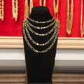 14KT Gold Chain Solid Figaro Yellow Diamond Cut 6mm
